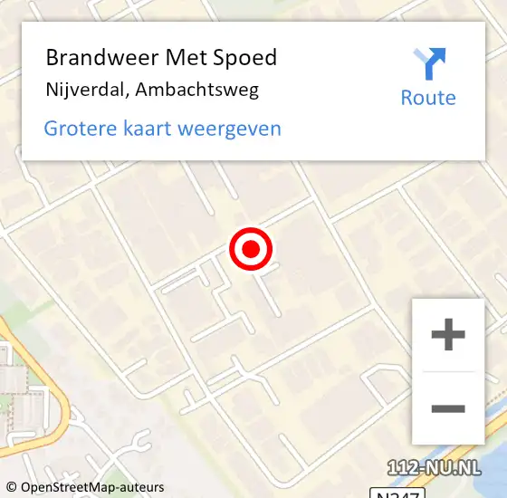 Locatie op kaart van de 112 melding: Brandweer Met Spoed Naar Nijverdal, Ambachtsweg op 30 september 2024 01:43