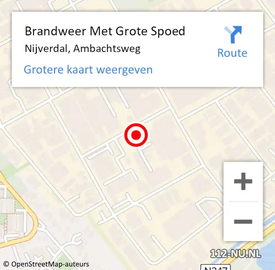 Locatie op kaart van de 112 melding: Brandweer Met Grote Spoed Naar Nijverdal, Ambachtsweg op 30 september 2024 01:44