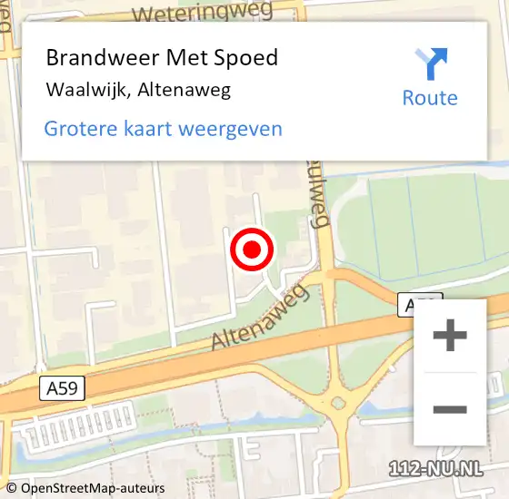 Locatie op kaart van de 112 melding: Brandweer Met Spoed Naar Waalwijk, Altenaweg op 30 september 2024 02:23