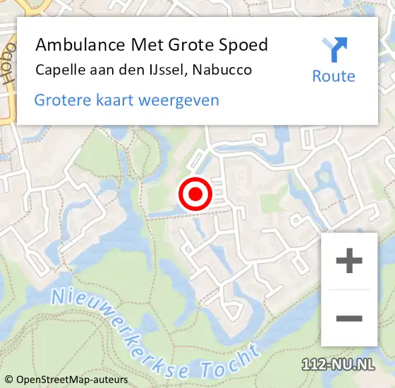 Locatie op kaart van de 112 melding: Ambulance Met Grote Spoed Naar Capelle aan den IJssel, Nabucco op 30 september 2024 04:12