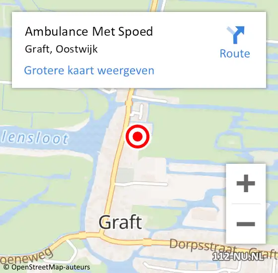 Locatie op kaart van de 112 melding: Ambulance Met Spoed Naar Graft, Oostwijk op 30 september 2024 04:46