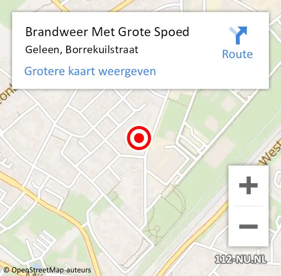 Locatie op kaart van de 112 melding: Brandweer Met Grote Spoed Naar Geleen, Borrekuilstraat op 30 september 2024 05:21