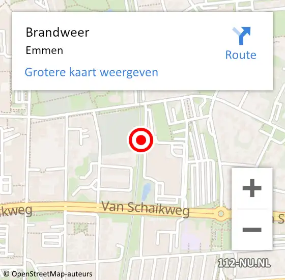 Locatie op kaart van de 112 melding: Brandweer Emmen op 30 september 2024 05:30