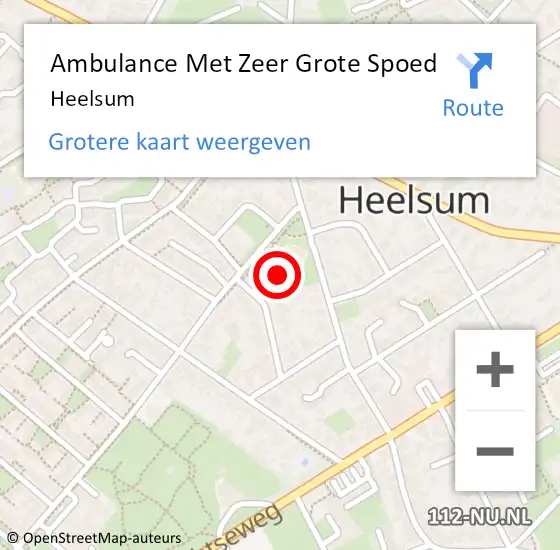 Locatie op kaart van de 112 melding: Ambulance Met Zeer Grote Spoed Naar Heelsum op 30 september 2024 06:06