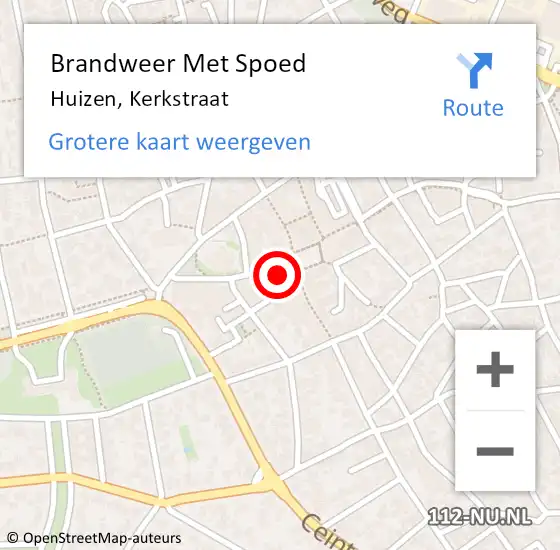 Locatie op kaart van de 112 melding: Brandweer Met Spoed Naar Huizen, Kerkstraat op 30 september 2024 07:22