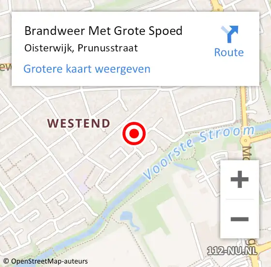 Locatie op kaart van de 112 melding: Brandweer Met Grote Spoed Naar Oisterwijk, Prunusstraat op 30 september 2024 07:27