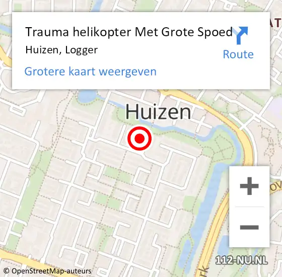 Locatie op kaart van de 112 melding: Trauma helikopter Met Grote Spoed Naar Huizen, Logger op 30 september 2024 08:16