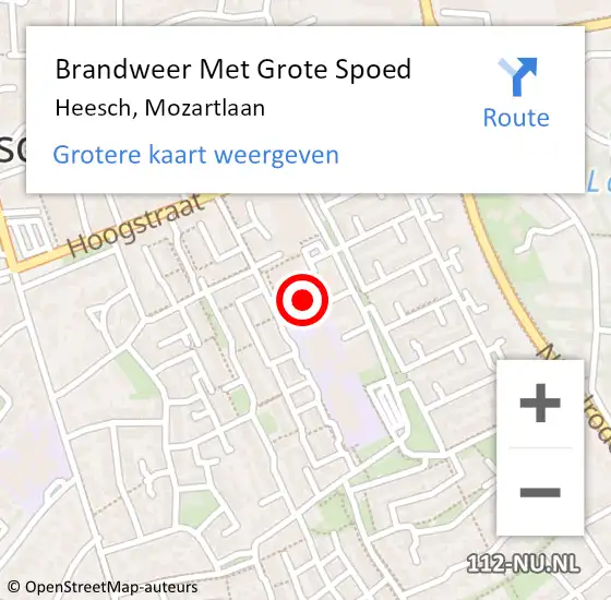 Locatie op kaart van de 112 melding: Brandweer Met Grote Spoed Naar Heesch, Mozartlaan op 30 september 2024 08:26