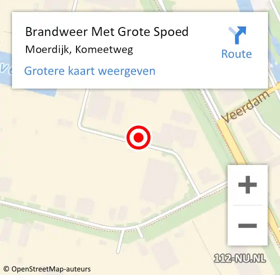 Locatie op kaart van de 112 melding: Brandweer Met Grote Spoed Naar Moerdijk, Komeetweg op 30 september 2024 08:28