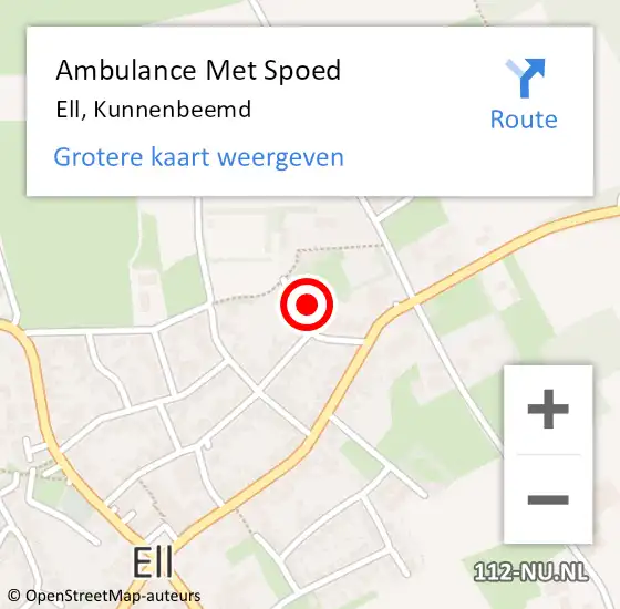 Locatie op kaart van de 112 melding: Ambulance Met Spoed Naar Ell, Kunnenbeemd op 30 september 2024 08:29