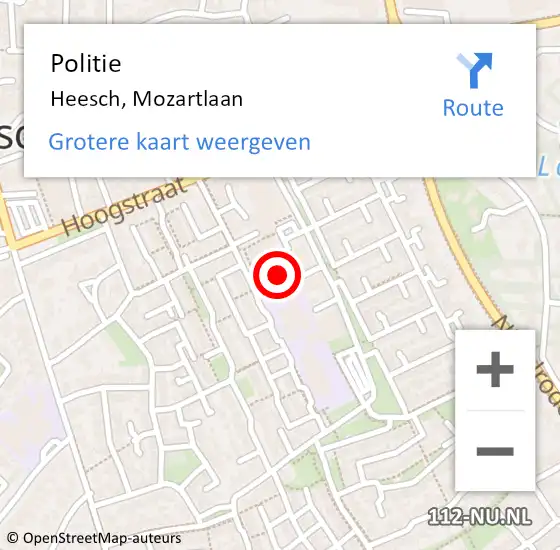 Locatie op kaart van de 112 melding: Politie Heesch, Mozartlaan op 30 september 2024 08:43