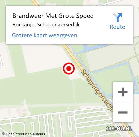 Locatie op kaart van de 112 melding: Brandweer Met Grote Spoed Naar Rockanje, Schapengorsedijk op 30 september 2024 08:43