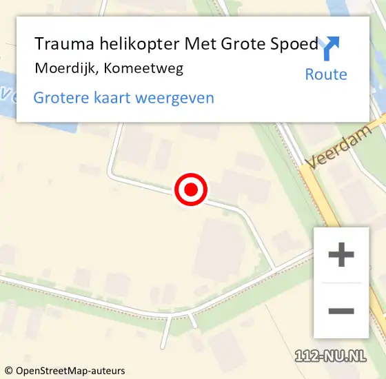 Locatie op kaart van de 112 melding: Trauma helikopter Met Grote Spoed Naar Moerdijk, Komeetweg op 30 september 2024 08:53