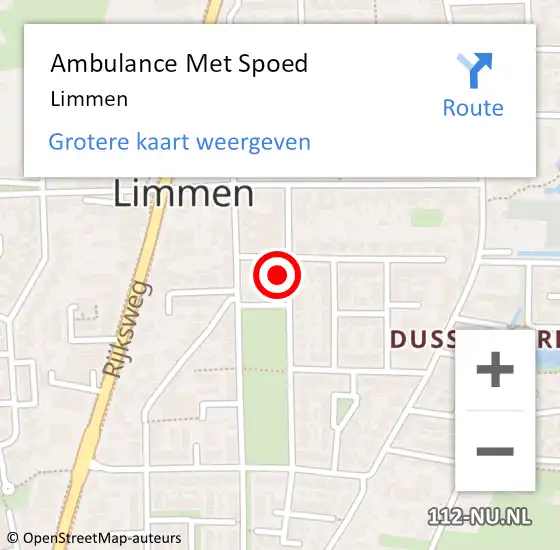 Locatie op kaart van de 112 melding: Ambulance Met Spoed Naar Limmen op 30 september 2024 09:35