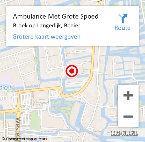 Locatie op kaart van de 112 melding: Ambulance Met Grote Spoed Naar Broek op Langedijk, Boeier op 30 september 2024 09:42