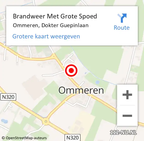 Locatie op kaart van de 112 melding: Brandweer Met Grote Spoed Naar Ommeren, Dokter Guepinlaan op 30 september 2024 10:34