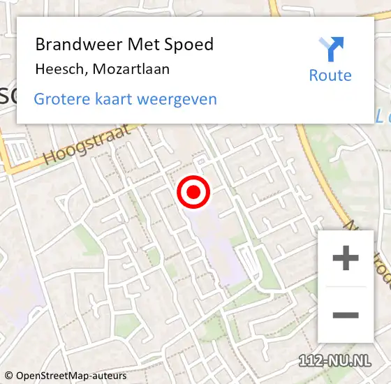 Locatie op kaart van de 112 melding: Brandweer Met Spoed Naar Heesch, Mozartlaan op 30 september 2024 10:52