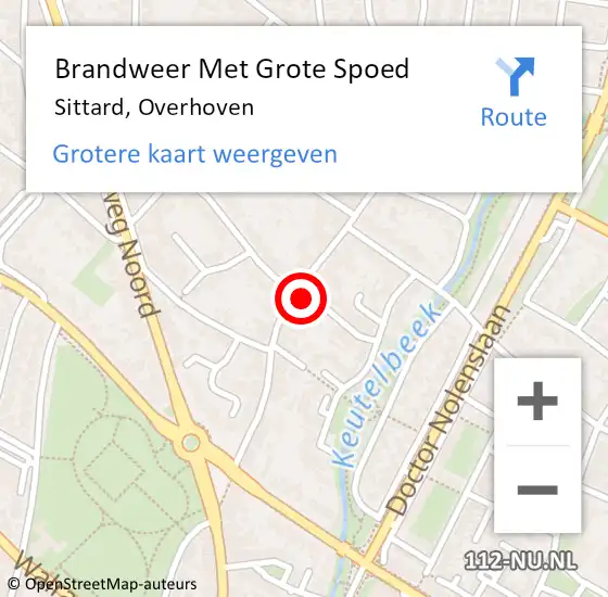 Locatie op kaart van de 112 melding: Brandweer Met Grote Spoed Naar Sittard, Overhoven op 30 september 2024 11:24