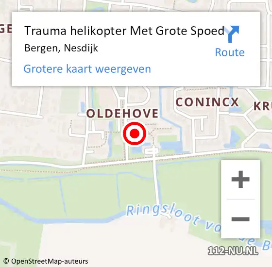 Locatie op kaart van de 112 melding: Trauma helikopter Met Grote Spoed Naar Bergen, Nesdijk op 30 september 2024 11:25