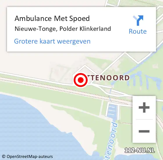 Locatie op kaart van de 112 melding: Ambulance Met Spoed Naar Nieuwe-Tonge, Polder Klinkerland op 30 september 2024 11:35