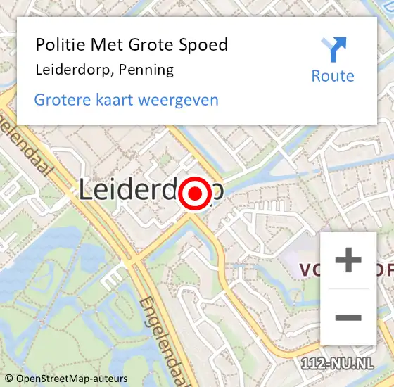 Locatie op kaart van de 112 melding: Politie Met Grote Spoed Naar Leiderdorp, Penning op 30 september 2024 11:59