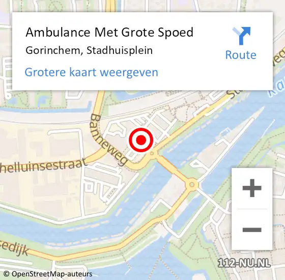 Locatie op kaart van de 112 melding: Ambulance Met Grote Spoed Naar Gorinchem, Stadhuisplein op 30 september 2024 12:05