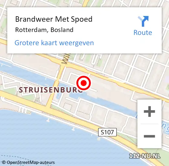 Locatie op kaart van de 112 melding: Brandweer Met Spoed Naar Rotterdam, Bosland op 30 september 2024 12:23