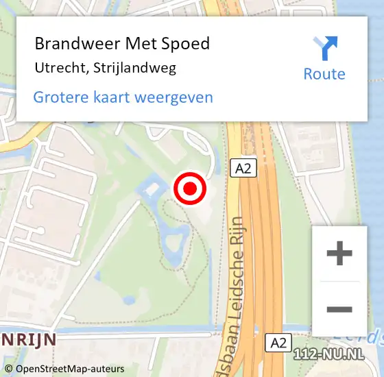 Locatie op kaart van de 112 melding: Brandweer Met Spoed Naar Utrecht, Strijlandweg op 30 september 2024 12:42