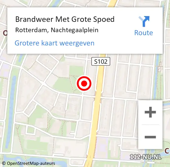 Locatie op kaart van de 112 melding: Brandweer Met Grote Spoed Naar Rotterdam, Nachtegaalplein op 30 september 2024 12:54