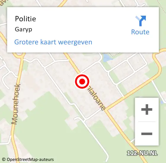 Locatie op kaart van de 112 melding: Politie Garyp op 30 september 2024 13:21