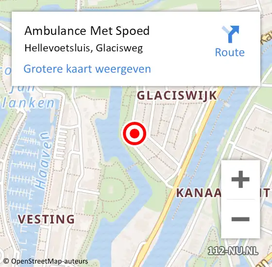 Locatie op kaart van de 112 melding: Ambulance Met Spoed Naar Hellevoetsluis, Glacisweg op 30 september 2024 13:38