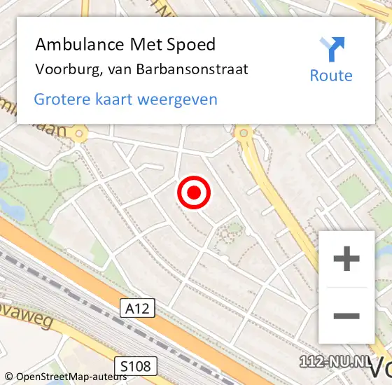 Locatie op kaart van de 112 melding: Ambulance Met Spoed Naar Voorburg, van Barbansonstraat op 30 september 2024 14:30