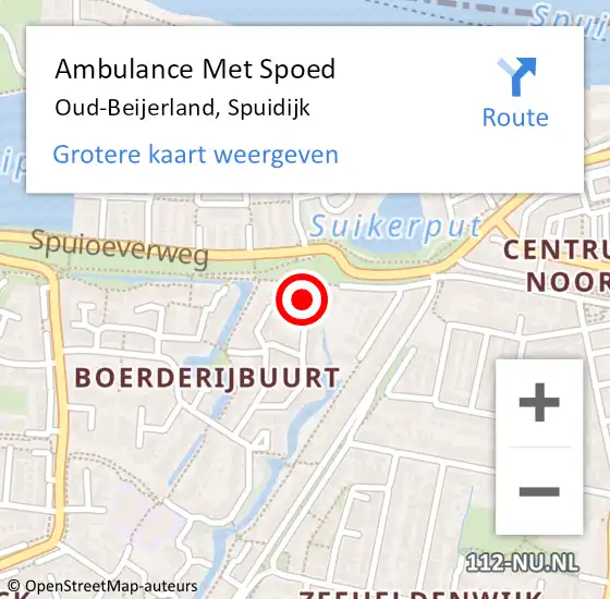 Locatie op kaart van de 112 melding: Ambulance Met Spoed Naar Oud-Beijerland, Spuidijk op 30 september 2024 14:37