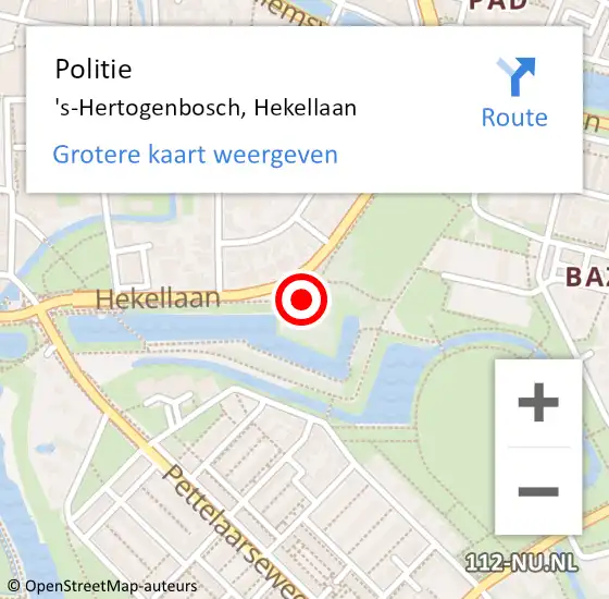 Locatie op kaart van de 112 melding: Politie 's-Hertogenbosch, Hekellaan op 30 september 2024 14:38