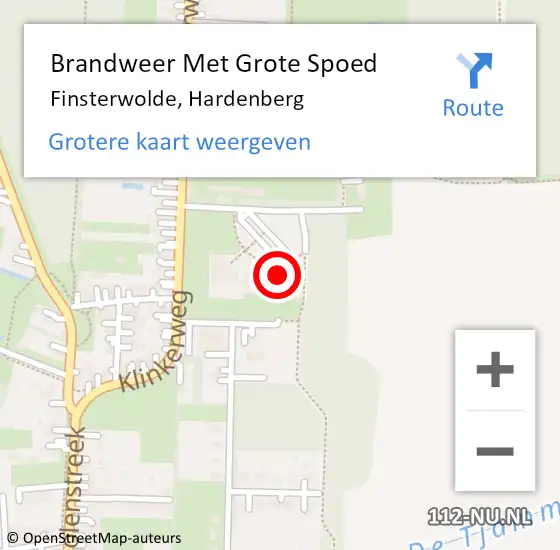 Locatie op kaart van de 112 melding: Brandweer Met Grote Spoed Naar Finsterwolde, Hardenberg op 30 september 2024 15:08