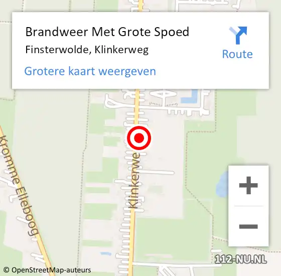 Locatie op kaart van de 112 melding: Brandweer Met Grote Spoed Naar Finsterwolde, Klinkerweg op 30 september 2024 15:11