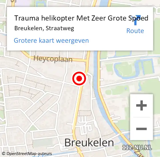 Locatie op kaart van de 112 melding: Trauma helikopter Met Zeer Grote Spoed Naar Breukelen, Straatweg op 30 september 2024 15:28