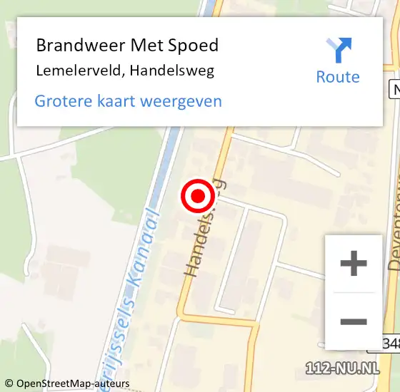 Locatie op kaart van de 112 melding: Brandweer Met Spoed Naar Lemelerveld, Handelsweg op 30 september 2024 15:28