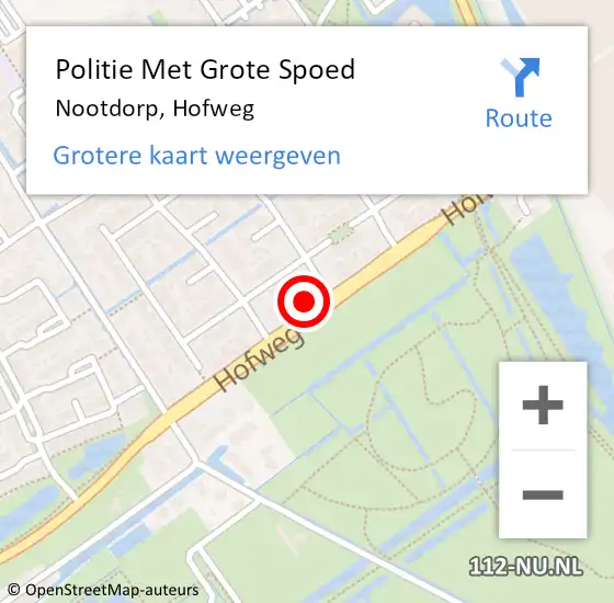 Locatie op kaart van de 112 melding: Politie Met Grote Spoed Naar Nootdorp, Hofweg op 30 september 2024 15:30