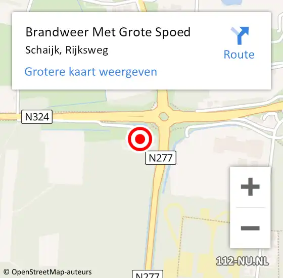 Locatie op kaart van de 112 melding: Brandweer Met Grote Spoed Naar Schaijk, Rijksweg op 30 september 2024 15:45