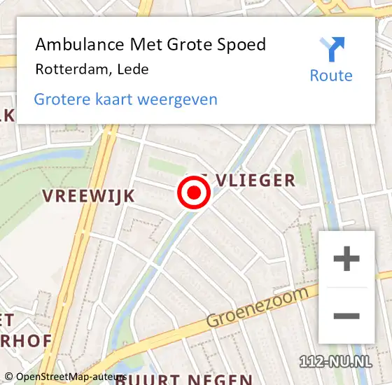 Locatie op kaart van de 112 melding: Ambulance Met Grote Spoed Naar Rotterdam, Lede op 30 september 2024 16:01