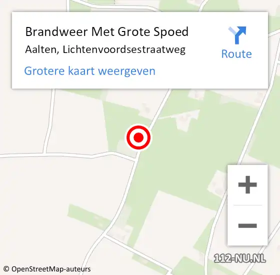 Locatie op kaart van de 112 melding: Brandweer Met Grote Spoed Naar Aalten, Lichtenvoordsestraatweg op 30 september 2024 16:04