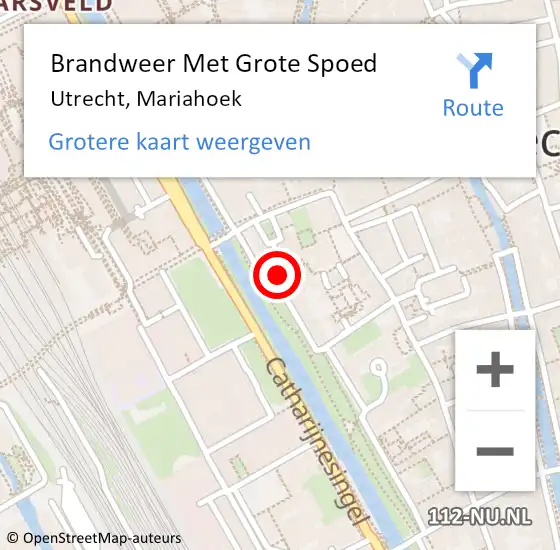 Locatie op kaart van de 112 melding: Brandweer Met Grote Spoed Naar Utrecht, Mariahoek op 30 september 2024 16:17