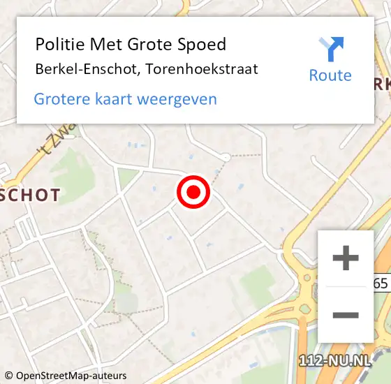 Locatie op kaart van de 112 melding: Politie Met Grote Spoed Naar Berkel-Enschot, Torenhoekstraat op 30 september 2024 16:20