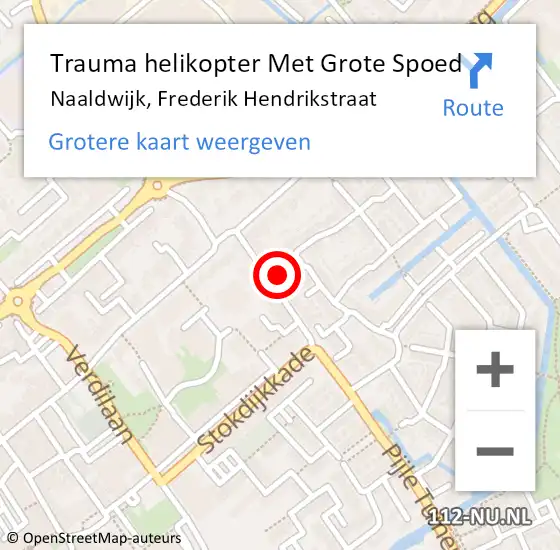 Locatie op kaart van de 112 melding: Trauma helikopter Met Grote Spoed Naar Naaldwijk, Frederik Hendrikstraat op 30 september 2024 16:36