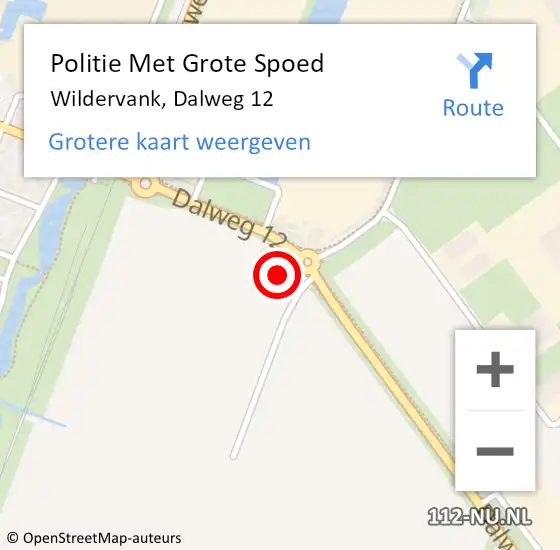 Locatie op kaart van de 112 melding: Politie Met Grote Spoed Naar Wildervank, Dalweg 12 op 30 september 2024 16:38