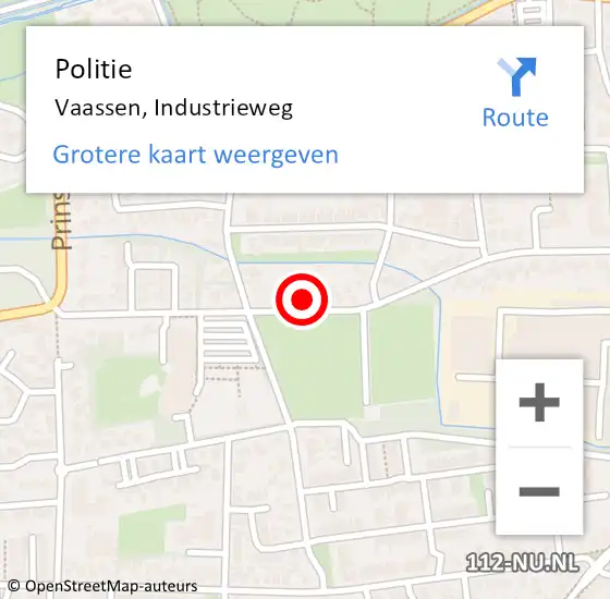 Locatie op kaart van de 112 melding: Politie Vaassen, Industrieweg op 30 september 2024 16:52