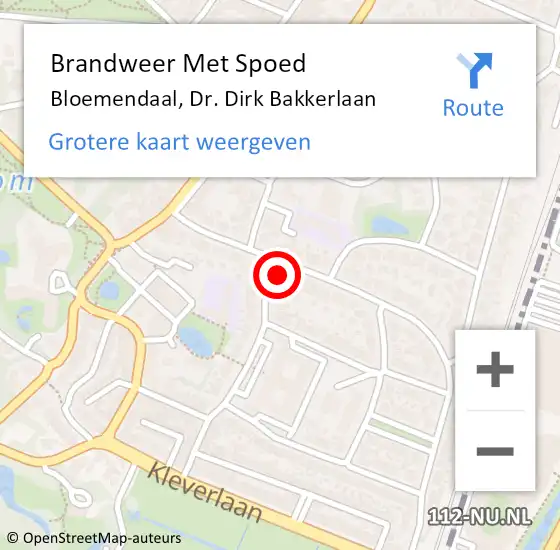 Locatie op kaart van de 112 melding: Brandweer Met Spoed Naar Bloemendaal, Dr. Dirk Bakkerlaan op 30 september 2024 16:54