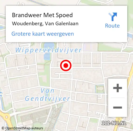 Locatie op kaart van de 112 melding: Brandweer Met Spoed Naar Woudenberg, Van Galenlaan op 30 september 2024 17:05