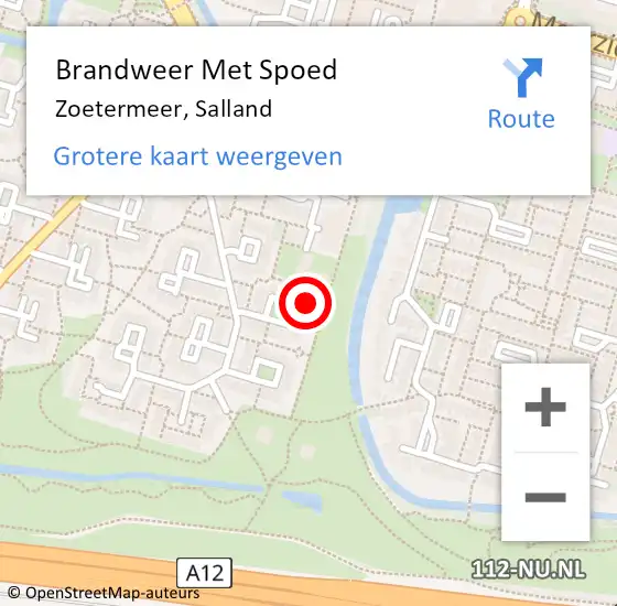 Locatie op kaart van de 112 melding: Brandweer Met Spoed Naar Zoetermeer, Salland op 30 september 2024 17:08